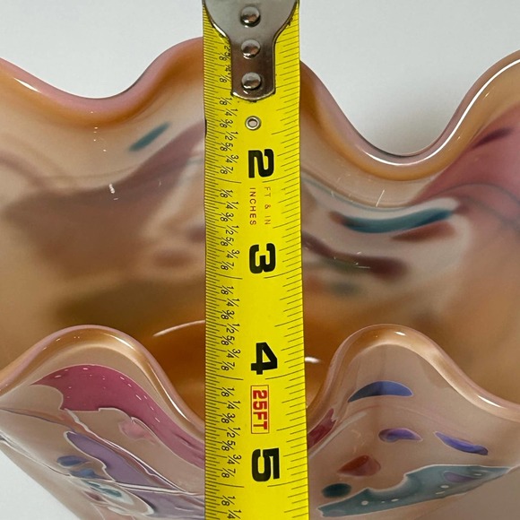 Spectacular Vintage 1994 Signed Nelson Modernist Abstract Studio Art Glass Vase - Picture 10 of 11